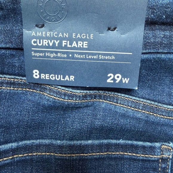 American Eagle Outfitters Dark Blue Flare Jeans - Picture 3 of 3